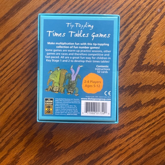 NWOT Roald Dahl - Tip Toppling Times Tables Games. Card Games - Picture 2 of 5